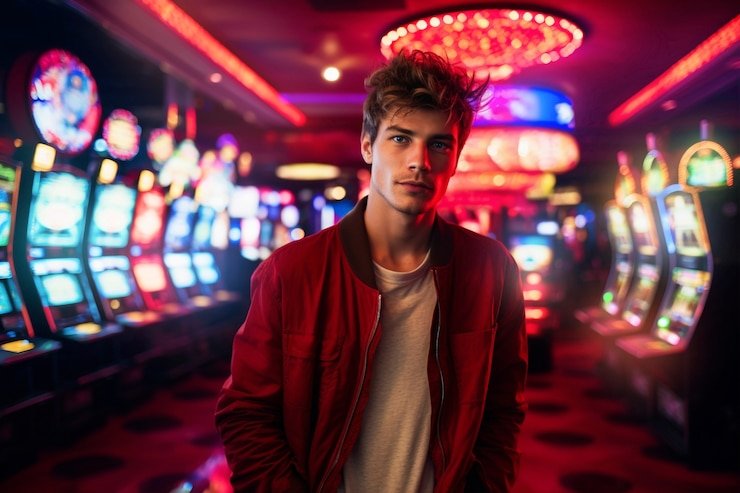 Antarmuka meja Texas Poker di platform arjuna4d dengan kartu dan chip taruhan